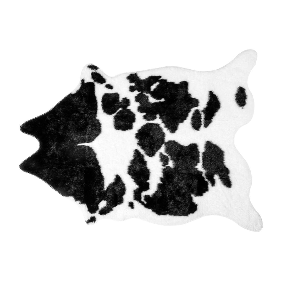 IMIKEYA Tapis de Sol Antidérapant en Polyester Imprimé Vache Noir et Blanc Tapis Imitation Peau de Vache pour Décoration Maison et Salon et Multifonctionnel