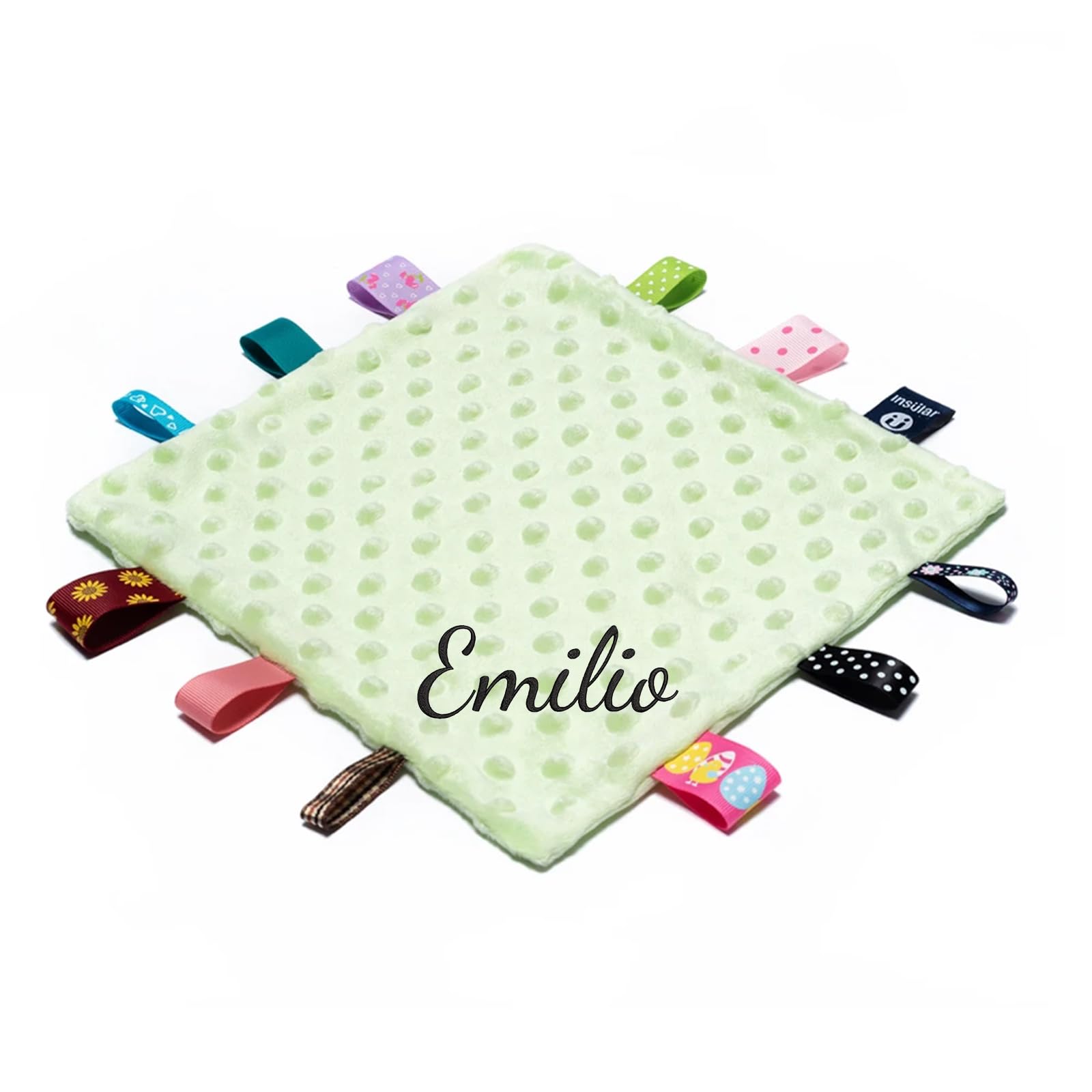 Ter Men's Green Personalised Baby Blankets,Personalised Embroidered Baby Taggy Blanket With Name Newborn Boy Or Girl,Personalised Baby Gifts (Green)