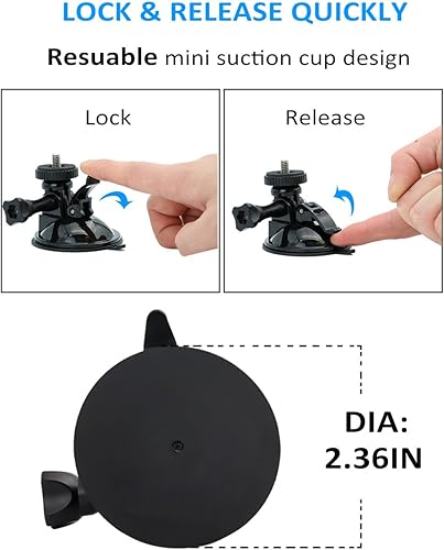 Miniatura 2 de Kolasels Soporte de cámara para parabrisas de coche de 14 rosca para aplicar GoPro Hero 9876543+321