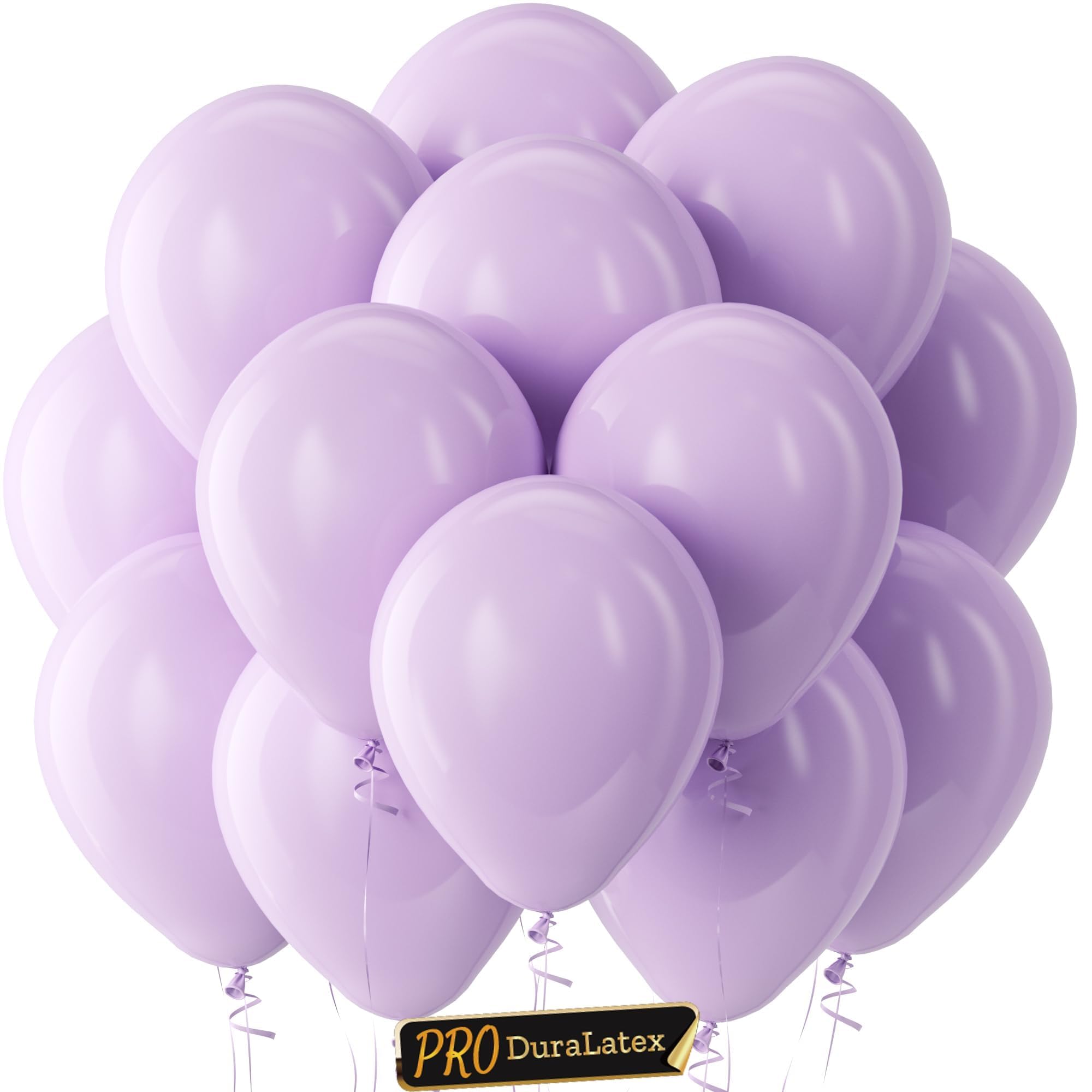 Bezente Pro Duralatex Pastel Purple Extra-Thick Balloons 100 Pack 12 inch