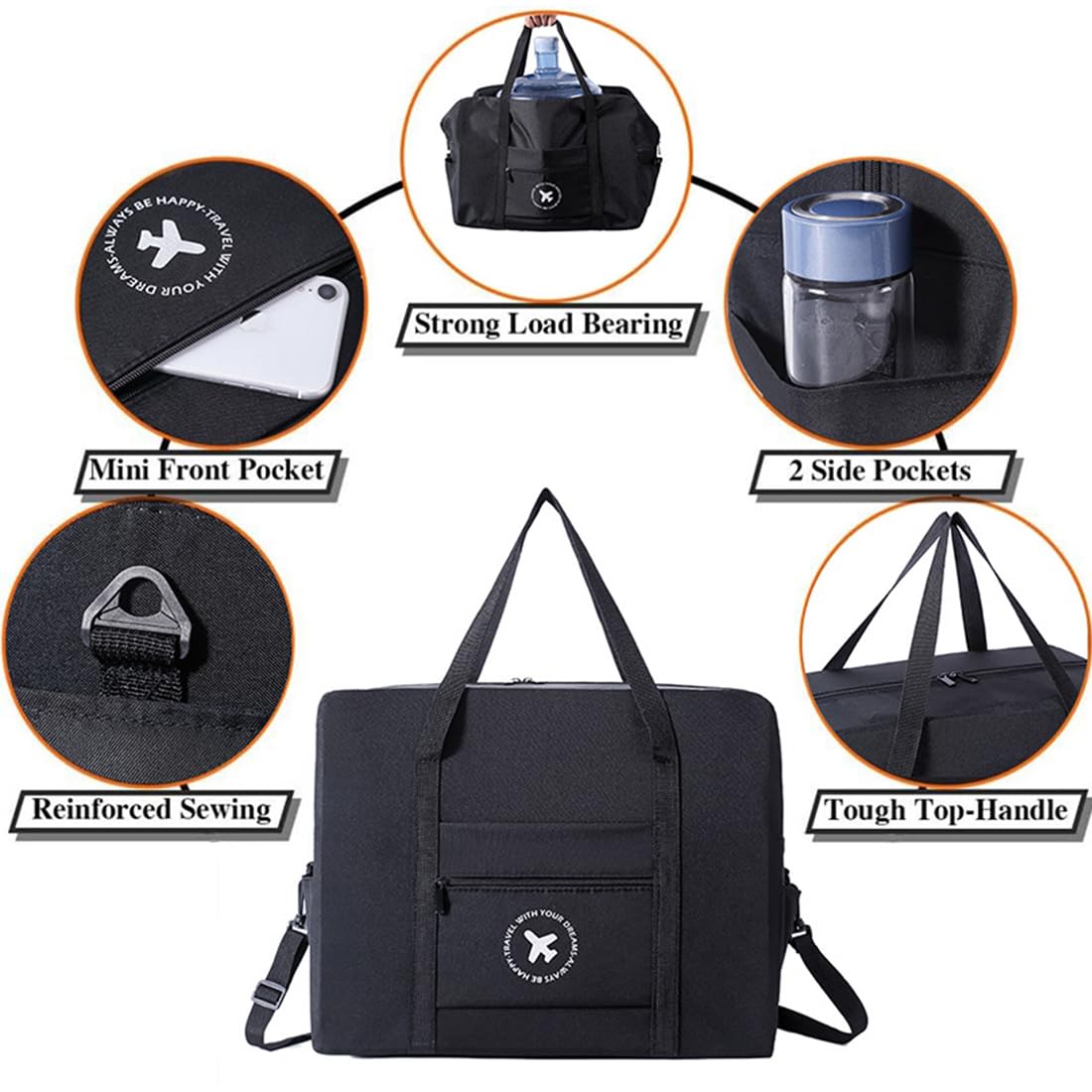 PALAMEA Bagaglio a Mano 40x20x25 Ryanair Borsone da Viaggio Ryanair Sottosella Pieghevole Borsa da Cabina Borsa Aereo Borsa Palestra 20L