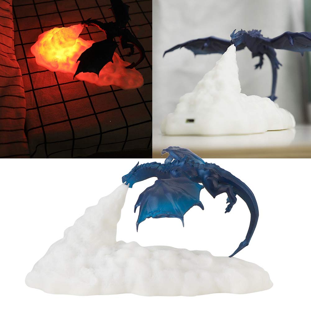Lumière en Forme De Dragon De Feu Imprimée en 3D, Lampe De Chevet, Lampe De Table Rechargeable par USB, pour Chambre d'enfant, Chambre De Garçon Et De Fille