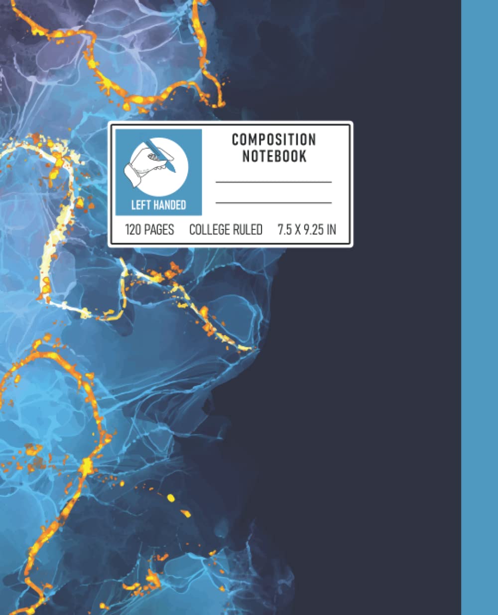 Left Handed Composition Notebook Left Handed Wide Ruled Notebook, Gold