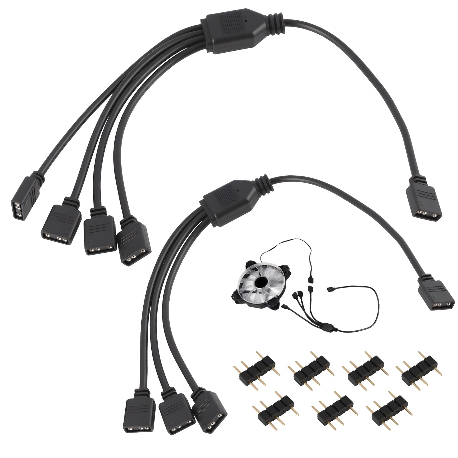 Câble Répartiteur ARGB 5V 3 Broches 1 vers 3 Ports 30 cm pour Ventilateur PC