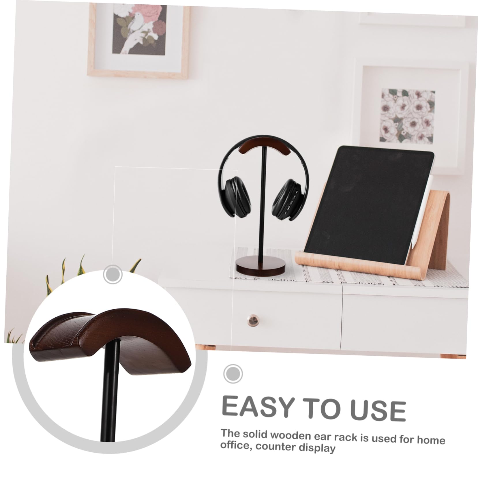 OSALADI Stand per Cuffie in Legno Supporto da Scrivania per Cuffie e Auricolari Espositore Multifunzionale per Organizer da Tavolo Adatto per Uso Casa Ufficio