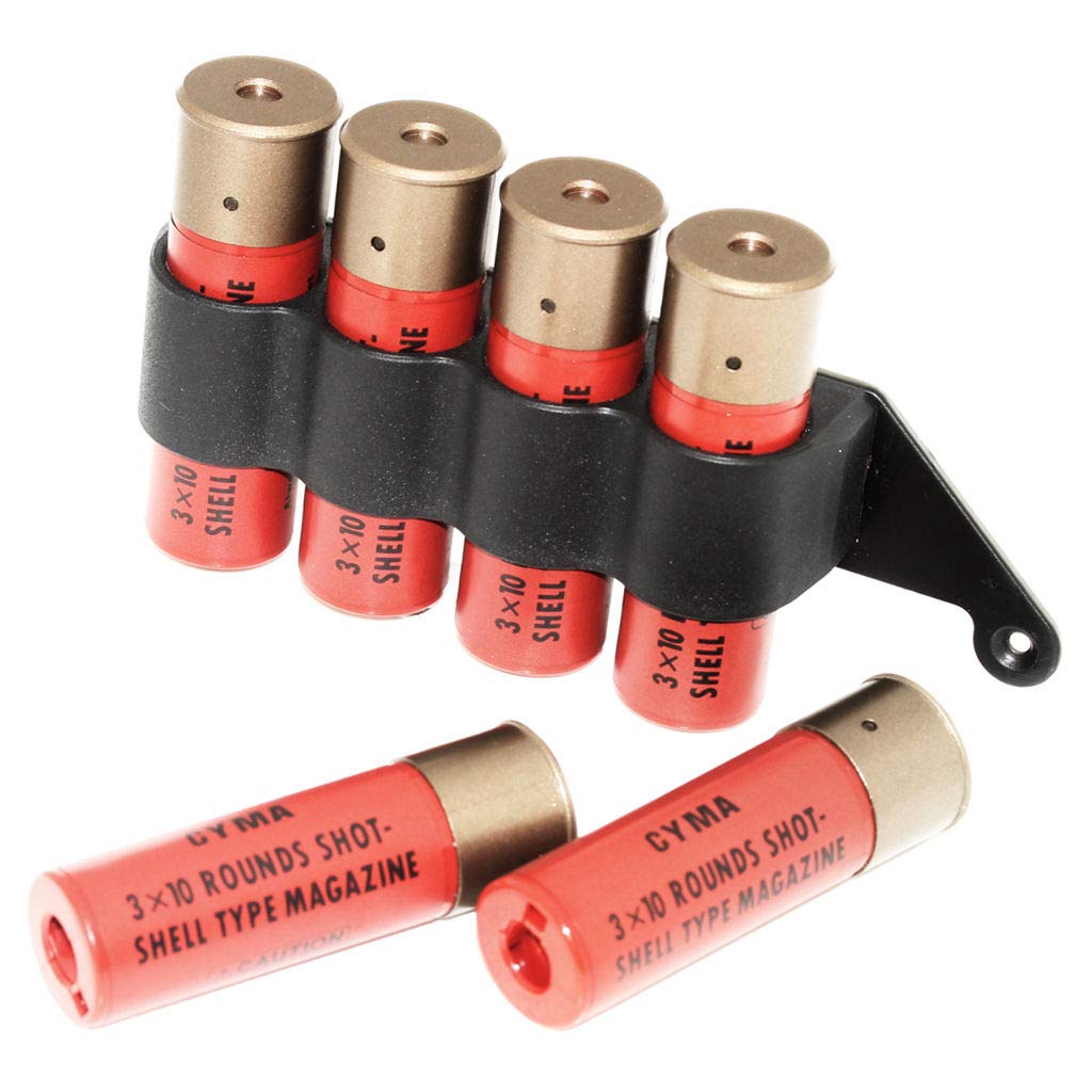 Generica Airsoft Spare Parts CYMA 6pcs (30rd Each) Plastic Shotgun Shell Magazine with 4-Shell Holder Metal Carrier