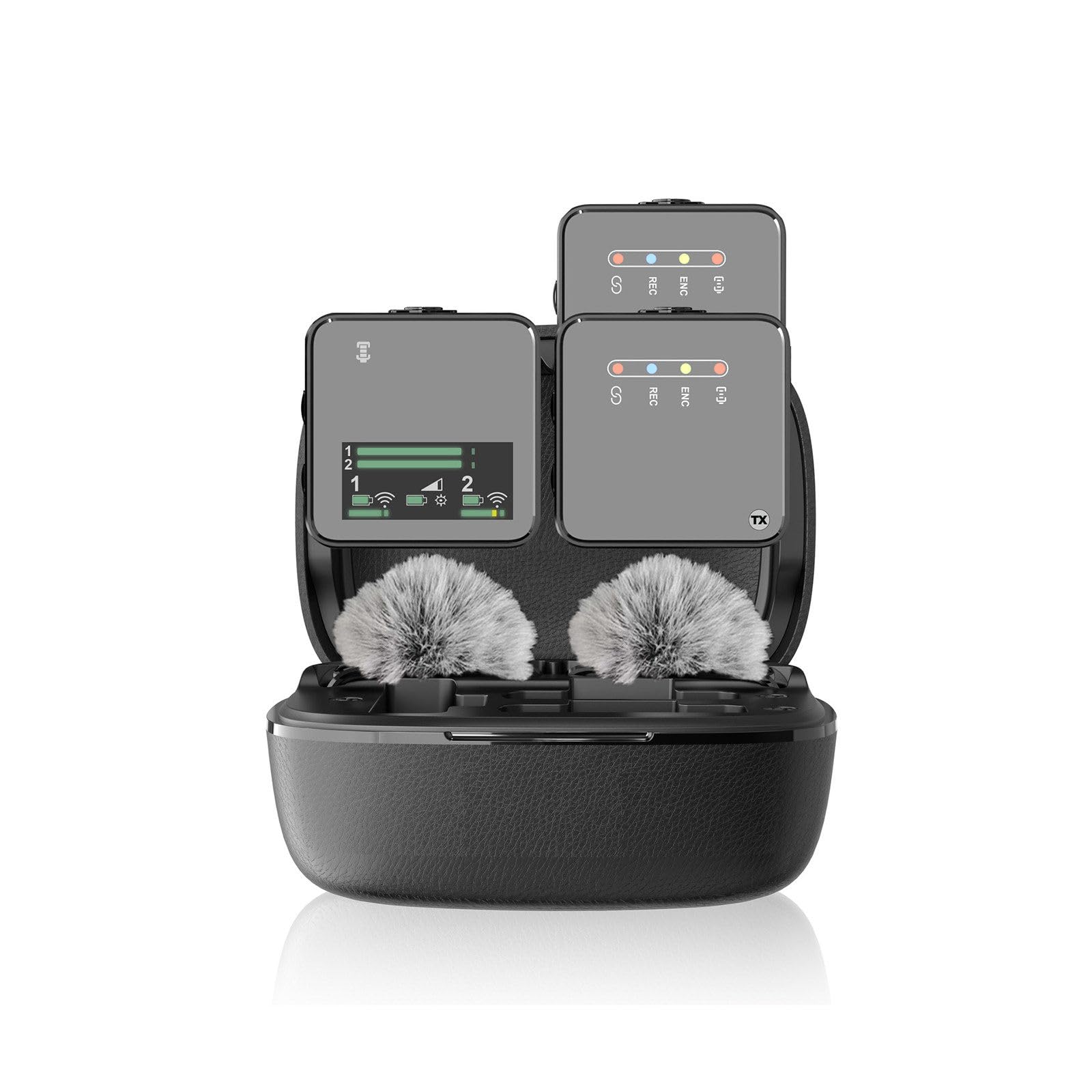 Microfono lavalier wireless, radio per cellulare e memoria integrata per microfono, apri il coperchio e registra audio trasmesso in diretta all'aperto