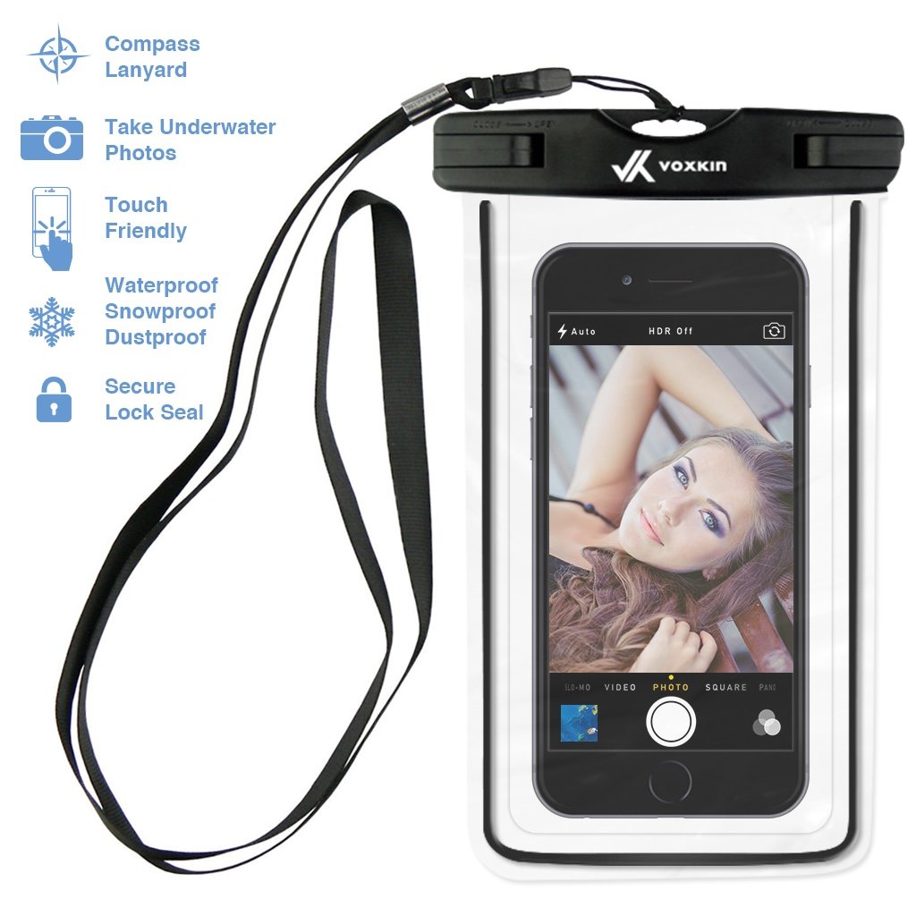 Voxkin [ Premium ] Universal Waterproof Case with Lanyard - Best Water Proof, Dustproof, Shockproof Pouch Bag for iPhone 12 Pro, 12 Mini, S21 Ultra, OnePlus 8, 8 Pro, or Any Cell Phones
