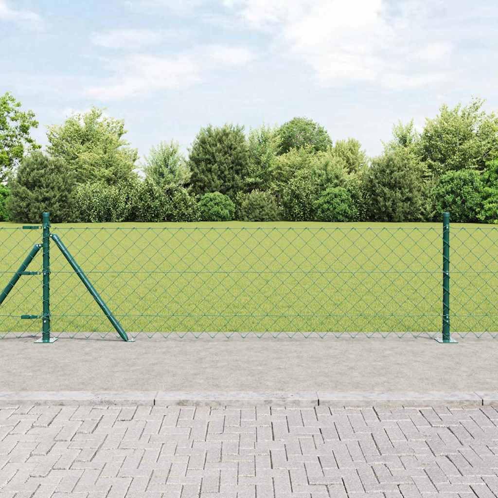 vidaXL Recinzione a maglie con base in cemento 25 x 0,4 m Verde Rete