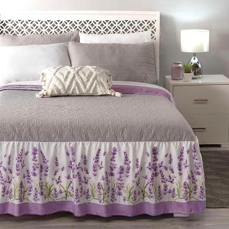 Lilac Petal Harmony King Size Reversible Bedspread