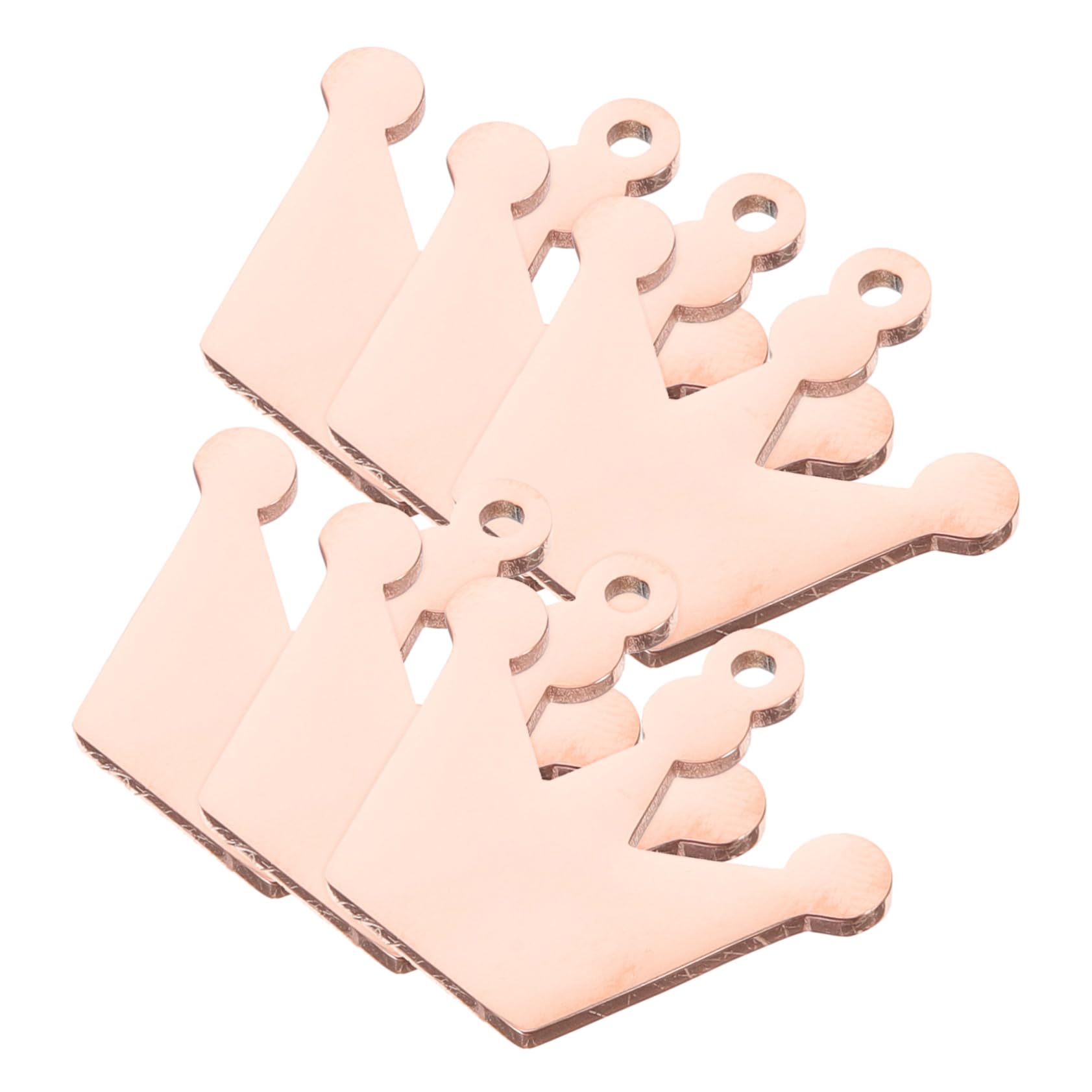 SHINEOFI Pendentif Couronne Breloques D'étiquettes De Chien Plaque D'identification Base De Bricolage Couronne Étiquettes Pour Chiens Métal Rose Gold