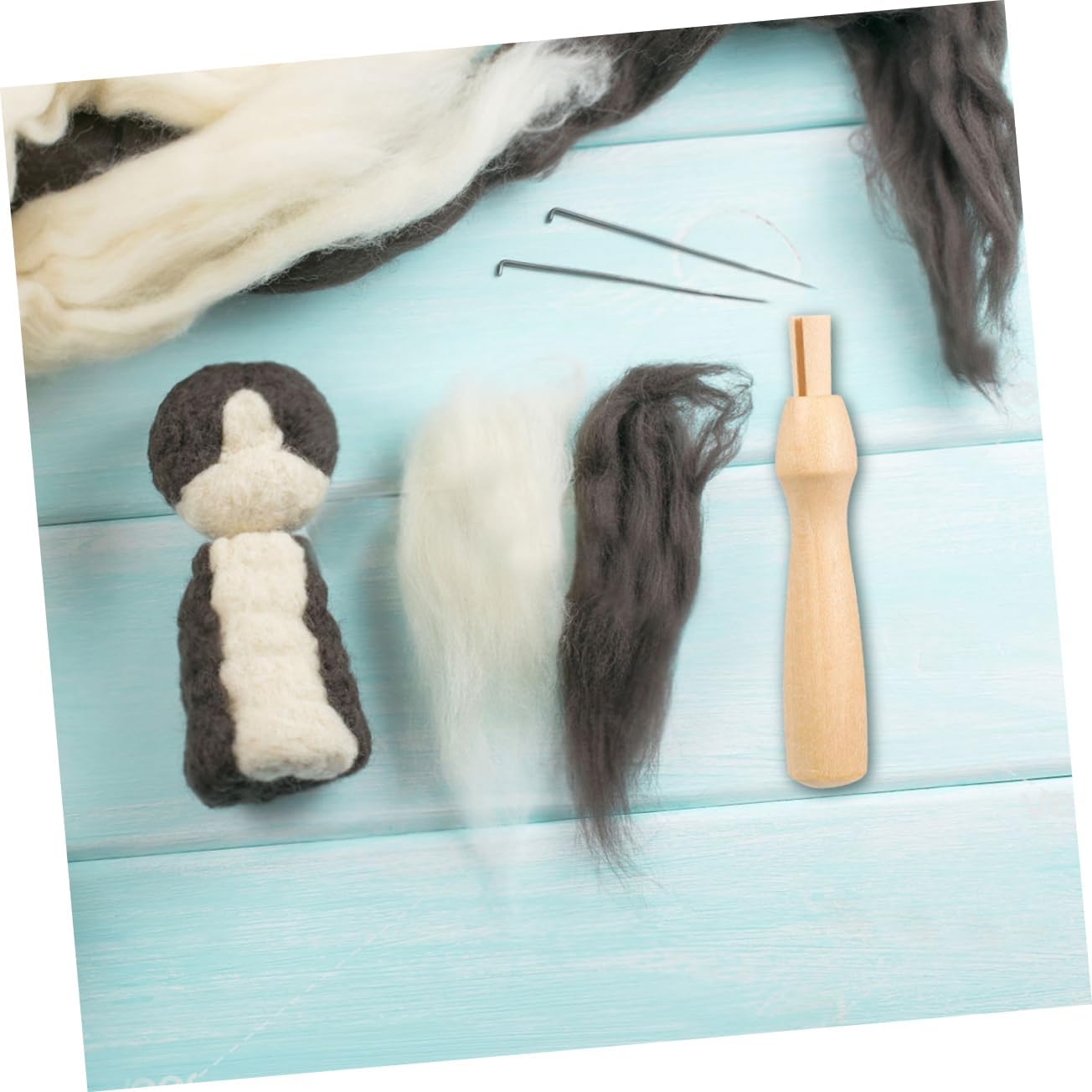 Gadpiparty 6Pcs Needle Felting Tools with Ergonomic Wooden Handles Reusable Crafting Needles for Felting Projects for Creative Friends and Family