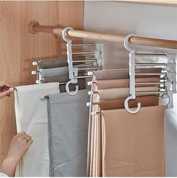 Movable In Cabinet Pants Tie Wrap Hanger System Organizer Layer Hanger