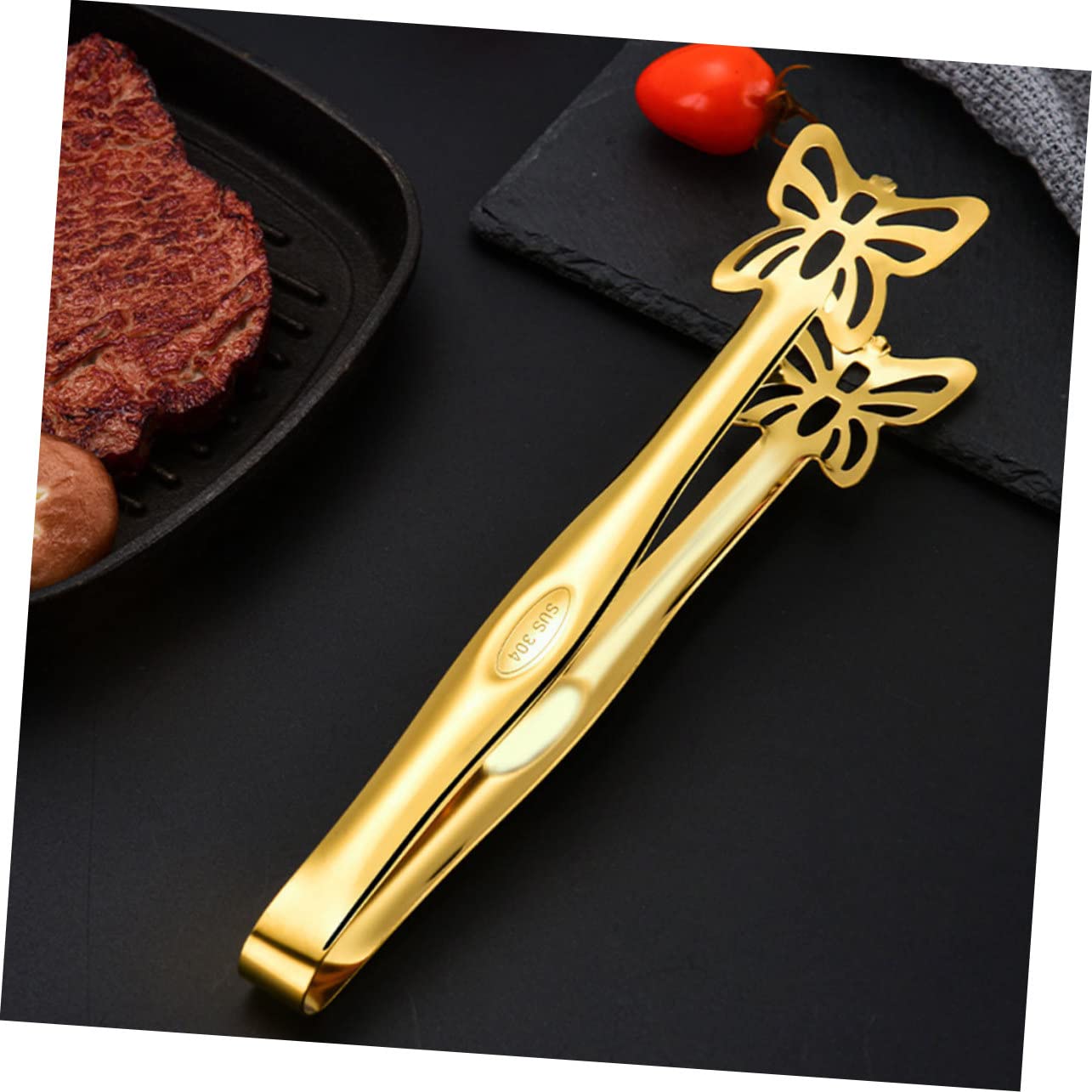 2er Set Edelstahl Grillzangen - Vielseitige Küchenzangen 25cm