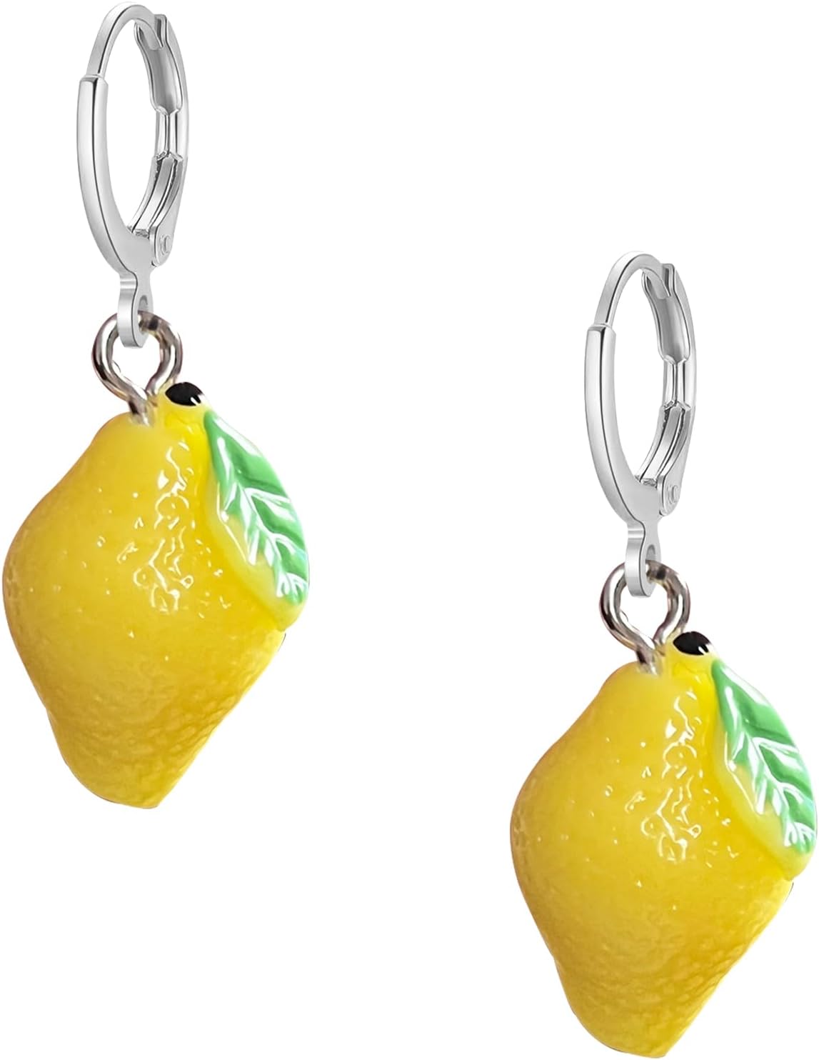 Sweet Little Lemon Pendant Earrings Necklace Cute Fruit Earrings Necklace Set Imitation Food Dangle Earrings Jewelry