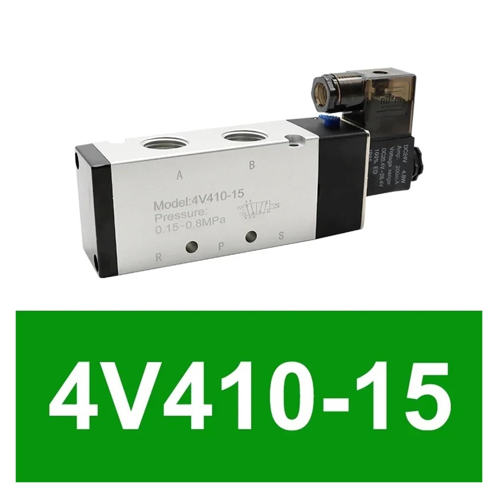 Electroválvula neumática eléctrica de 5 vías y 2 Posiciones, magnética, 4V110-06, 4V210-08, 4V310-10, 4V410-15, 12 V CC, 24 V CA, 220 V(4V410-15,AC220)