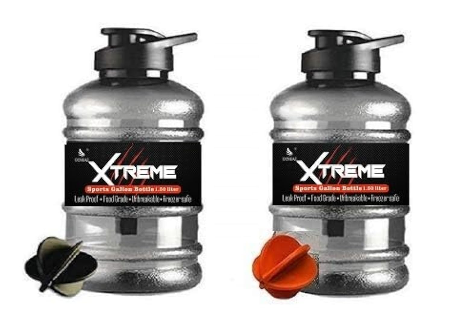 Xtreme Sports Water Bottle For Gym, Protein Shaker Bottle, Gallon Water Bottle (1.5 Ltr) With Mixer Ball And Strainer (Pack Of 2) - Plastic, Multicolor-image-12