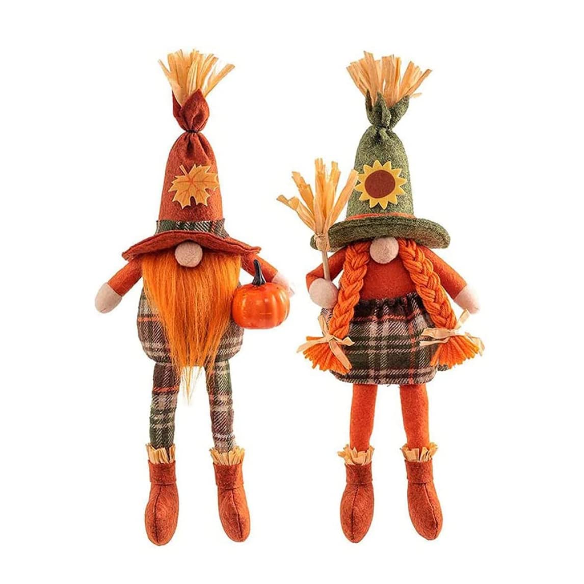 Gnomos de espantapájaros para la decoración de Acción de Gracias de parejas