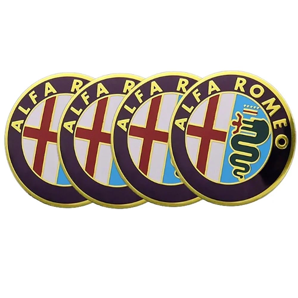 4 Stück Radnabenkappen Für Alfa Romeo - 40mm Wasserdichte Felgendeckel