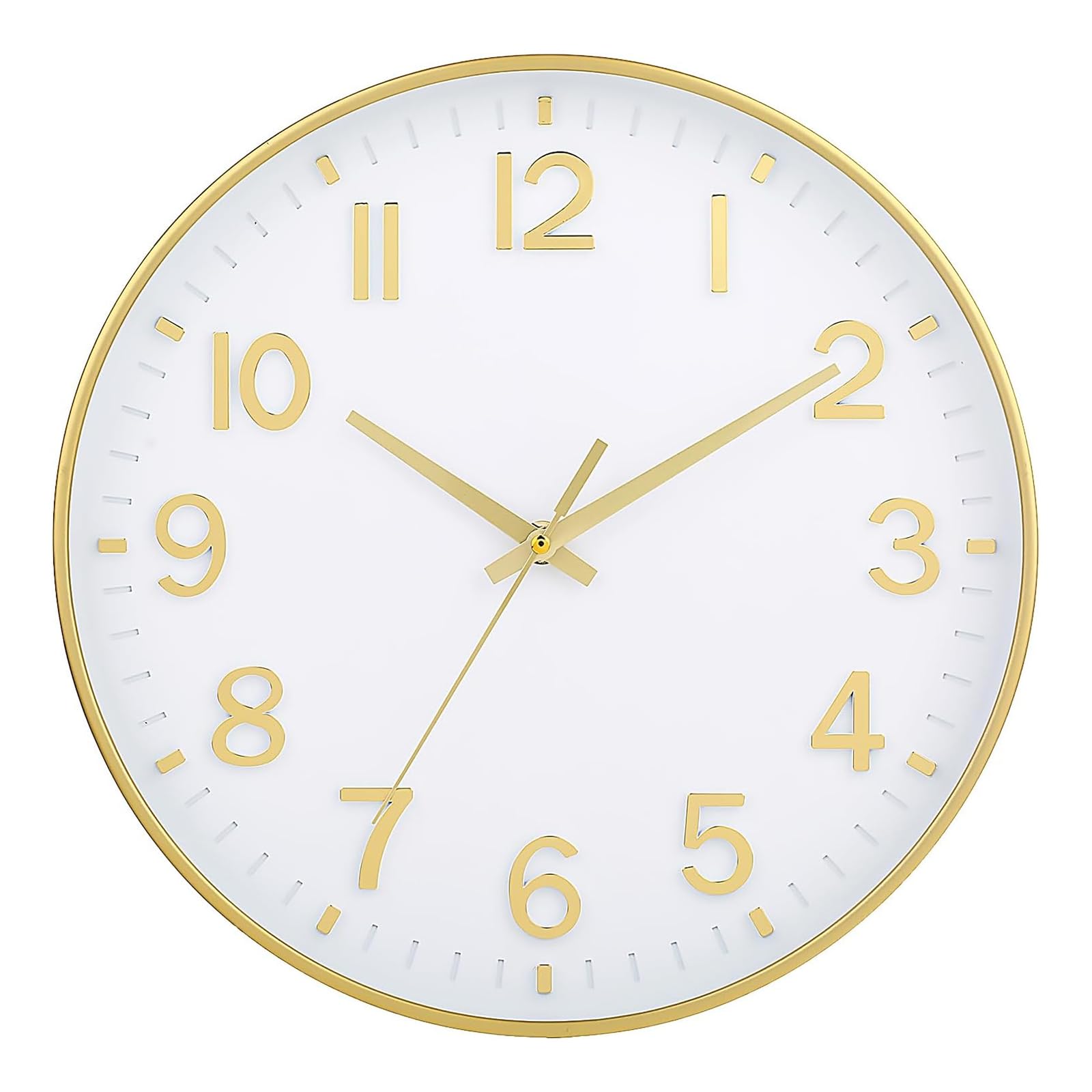 HZDHCLH 10 Inch Wall Clock Battery Operated Silent Non Ticking White Modern