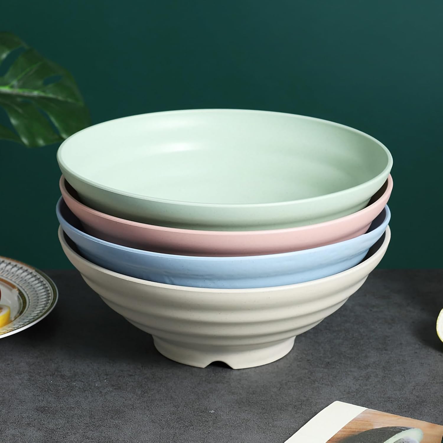 Wheat Straw Salad Bowls - Durable, Stackable & Eco-Friendly -25 Wheat Straw Salad Bowls - Durable, Stackable & Eco-Friendly -25
