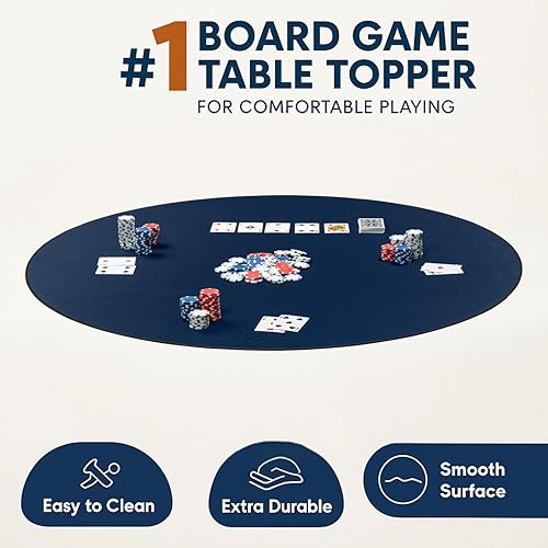 Miniatura 68 de Tapete de juego de mesa de 42 x 66 pulgadas, tapete Mahjong para mesa con bolsa de transporte, tapete de juego de neopreno antideslizante, cubierta