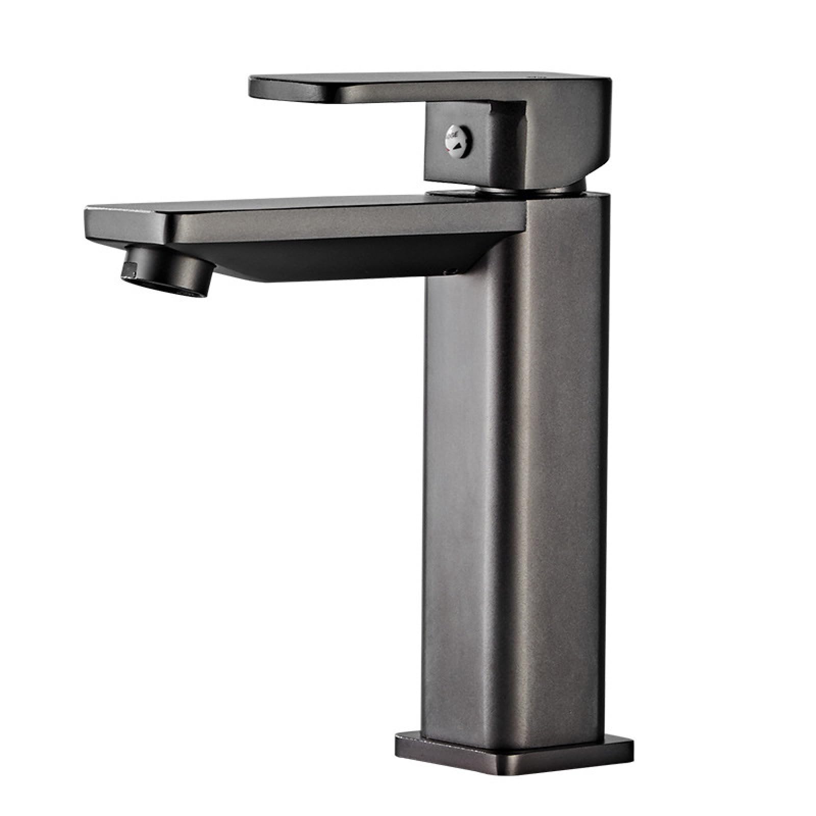 Fanjubei Gunpowder Gray Bathroom Hot And Cold Basin Washbasin Aluminum Alloy Faucet, Gun Gray