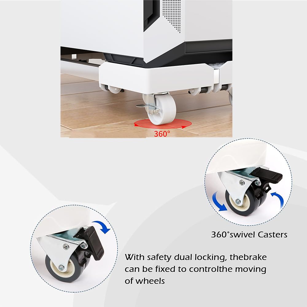 Supporto per PC Case Stand, Supporto per PC Case con rotelle Bloccabili, Regolabile Computer CPU Holder e 4 Ruota, Adatto alla Maggior Parte dei Computer