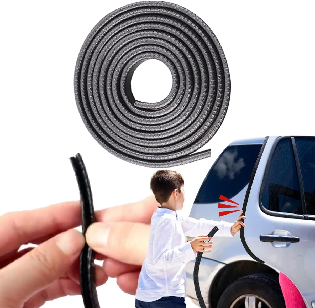 Protezione Bordi Auto Paraspigoli Per Auto | 5 Metri Nero | Con - Foto 13