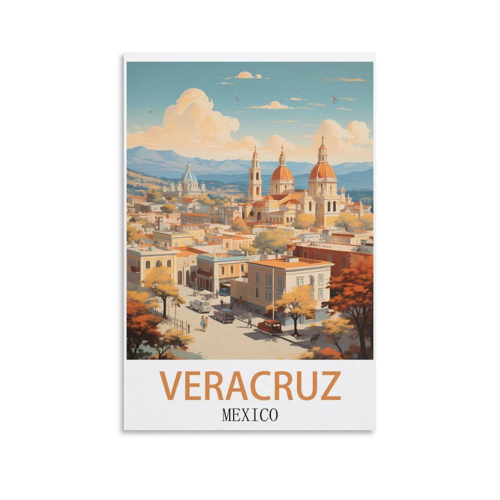 EZMLFA Diamond Painting Kits for Adults,Veracruz Mexico 5D Diamond Painting Kit for Adults Beginners, DIY Full Round Drill Gem Art Kits for Home 30x40cm