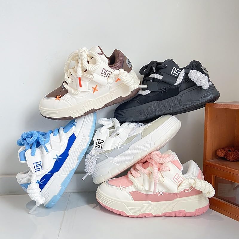Y2K Walking Cute Sneakers for Women Thick Sole Walking Shoes Flat Platform Chunky Kawaii Style - Image 7