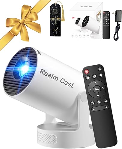Proyector para lectura, proyector de libros Realm Cast 4K, proyector de escena de fantasía ambiental con Wifi y Bluetooth con marcador, 160 ANSI,