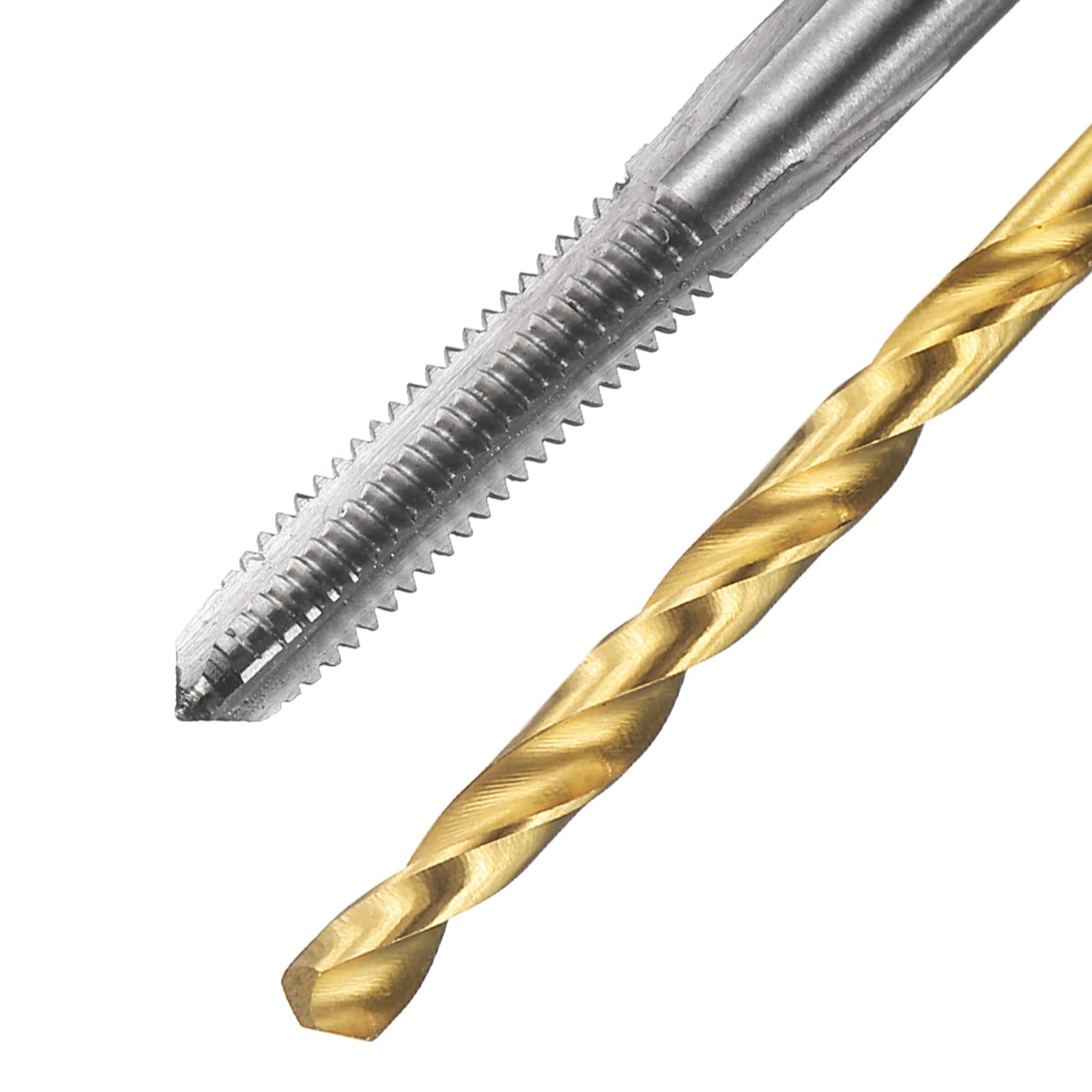 Set di maschi e punte da trapano, 1 maschio per filettatura a scanalatura dritta UNF 6-40 e 1 punta elicoidale da 2,7 mm, kit di utensili per filettatura HSS-6542 non rivestiti/rivestiti in titanio