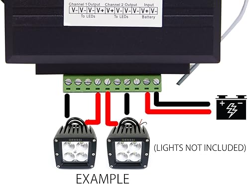Miniatura 7 de GENSSI receptor inalámbrico 12V de alta potencia de 2canales transmisor  receptor encendidoapagado luz LED Flash espectroscópica  barras de pulso