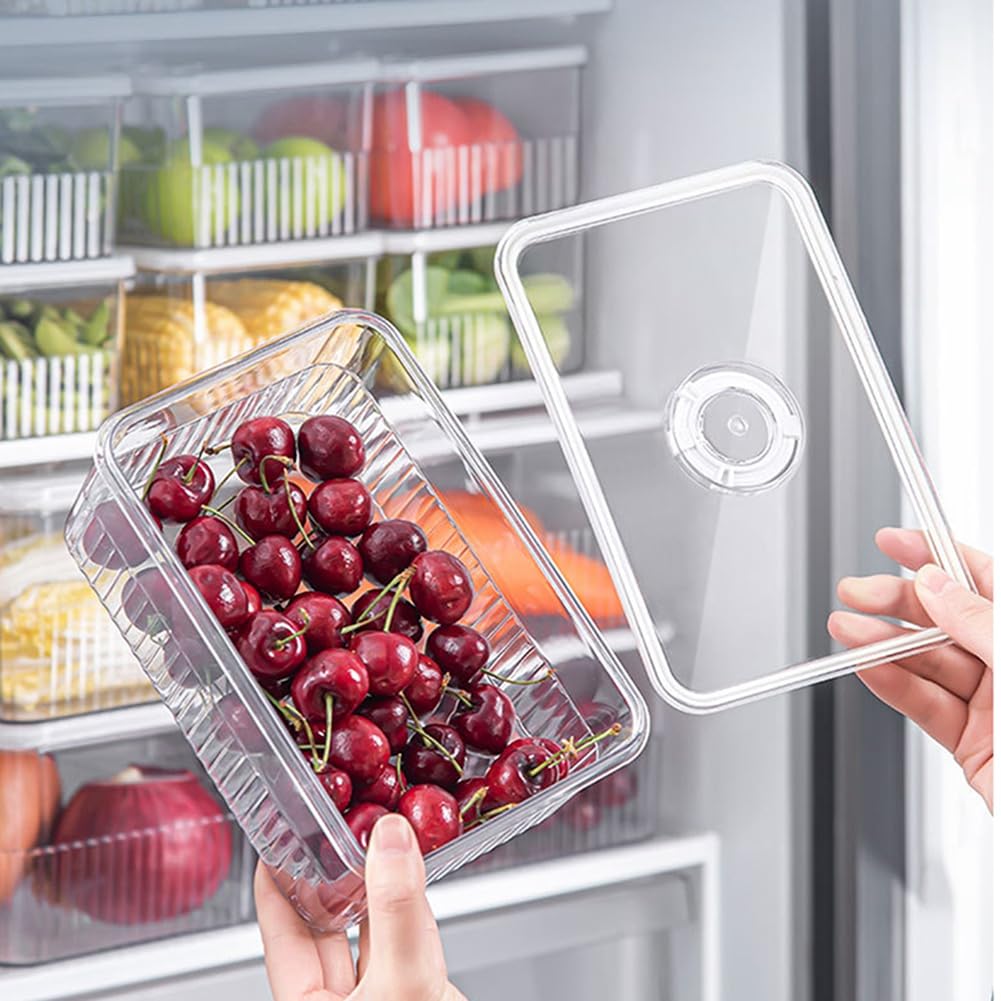 Obstkörbe for die Küche, unentbehrlicher Frischhaltebehälter for Gemüse und Obst, normale Küchen- und Kühlschrankbox