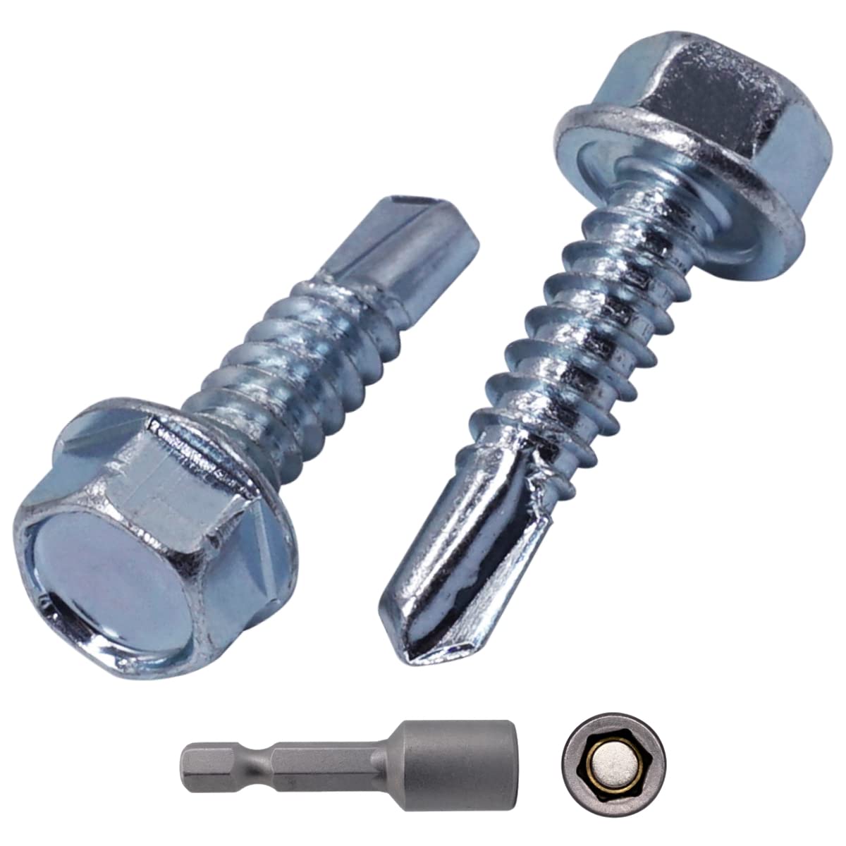 Bohrschrauben DIN 7504 - Verzinkte Stahlschrauben Mit Sechskantkopf, 6,3x19 Mm, 25 Stück