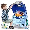 POFJOEQ Interactive Truck Engine Toy with Removable Parts – Lights, Sounds, and Fun for Young Mechanics -Unleash Their Creativity and Motor Skills with This Truck Engine Toy (Bule)