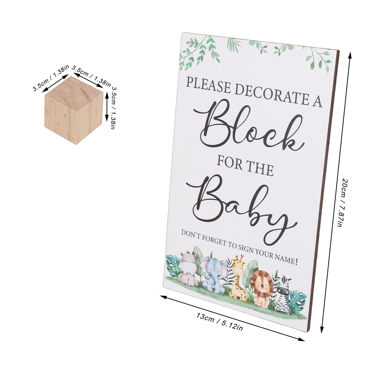 Tissting Kit Giochi per Baby Shower 75 Pezzi - Blocchi in Legno da Decorare con 24 Pennarelli Acrilici per Feste di Rivelazione del Sesso, 3.5x3.5x3.5cm (1.38x1.38x1.38in) ciascuno