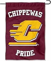 Vista 1 de Bandera de jardín de campo con texto en inglés «This is Chippewas de Central Michigan»