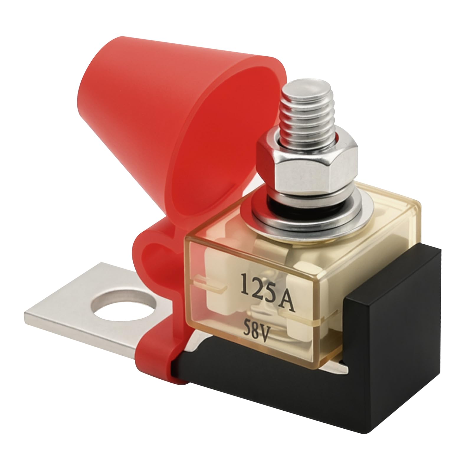MRBF IP66 Waterproof Terminal Fuse Block, 58V DC Rated Battery Fuse for Marine Applications (125A)