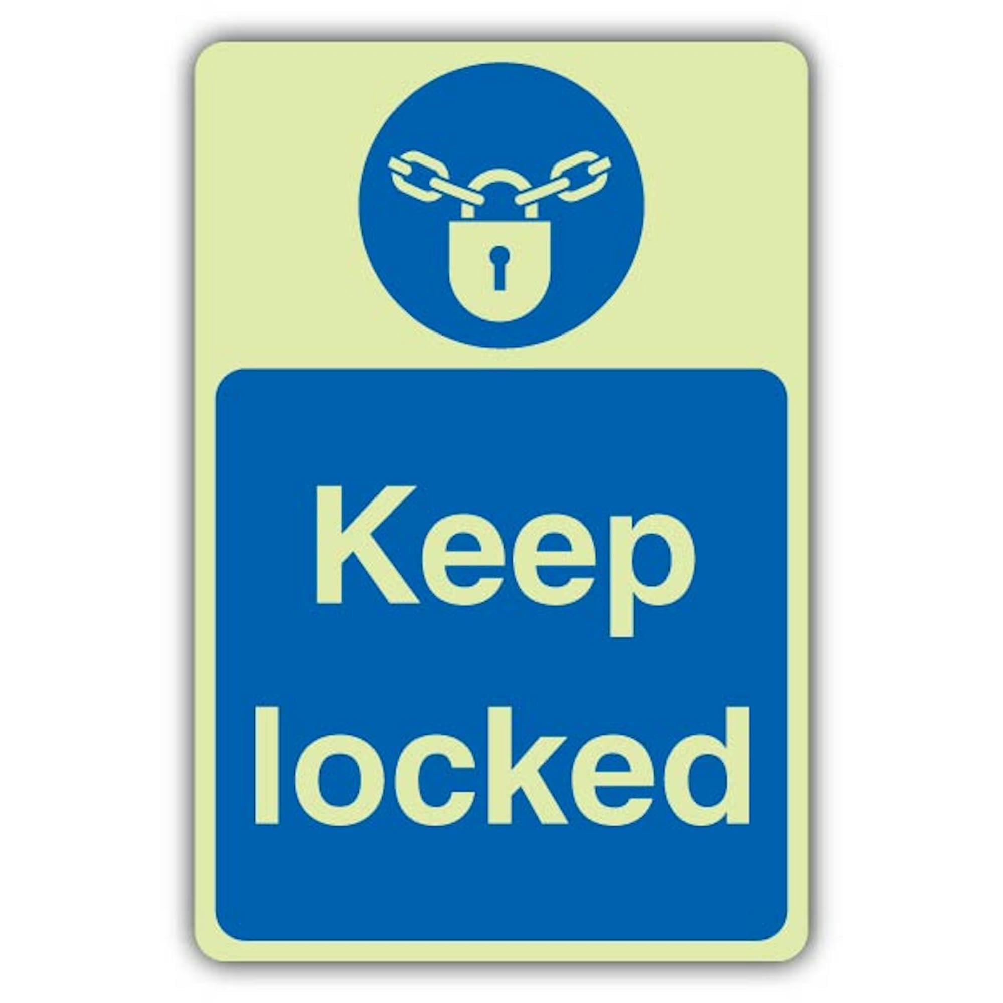 V Safety Keep Locked Panneau en vinyle double lueur 300 x 450 mm