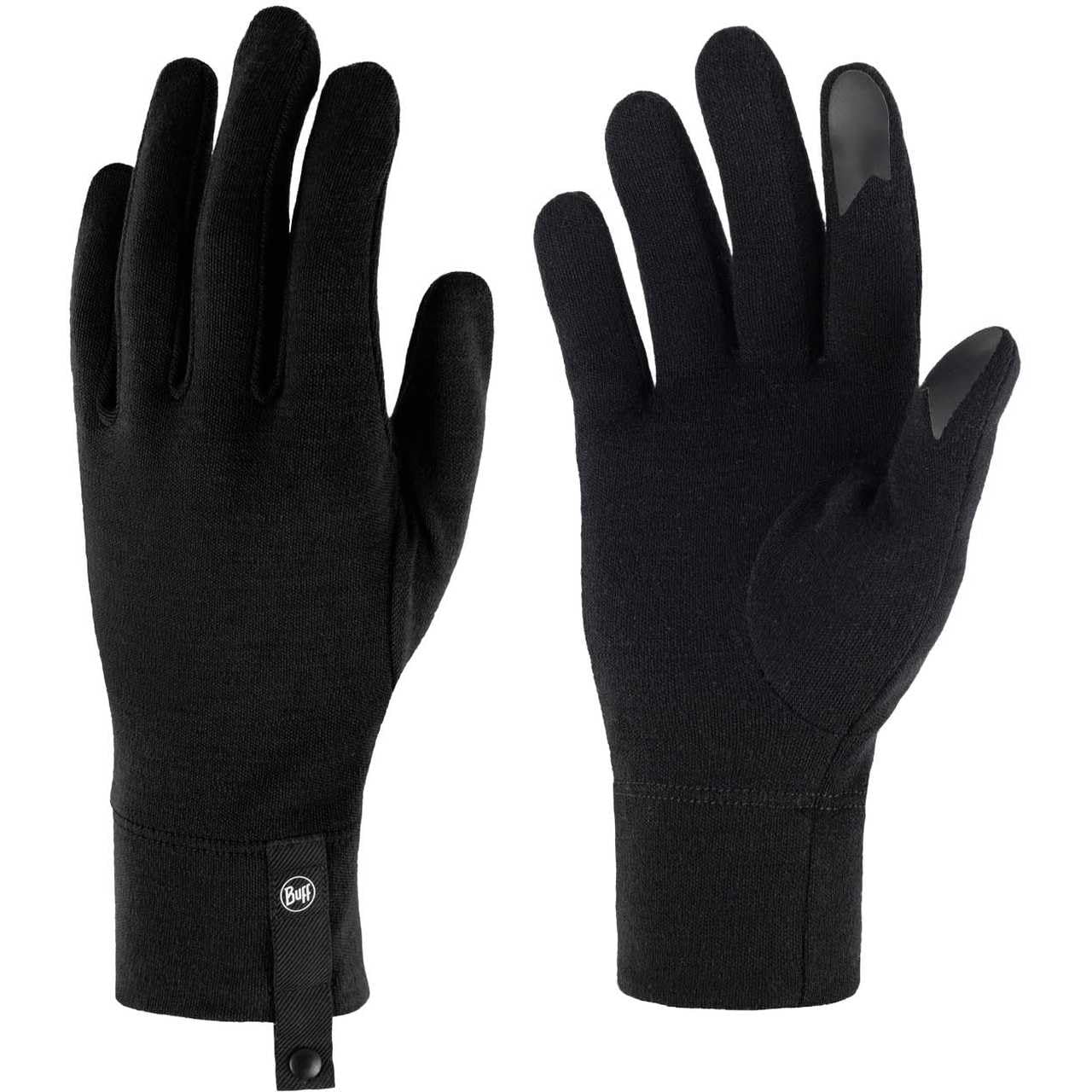 Buff| Gloves Merino Midweight Multifunctional 100% Merino Wool Scarf, Trekking, Outdoor, Sustainable Man Women M Black