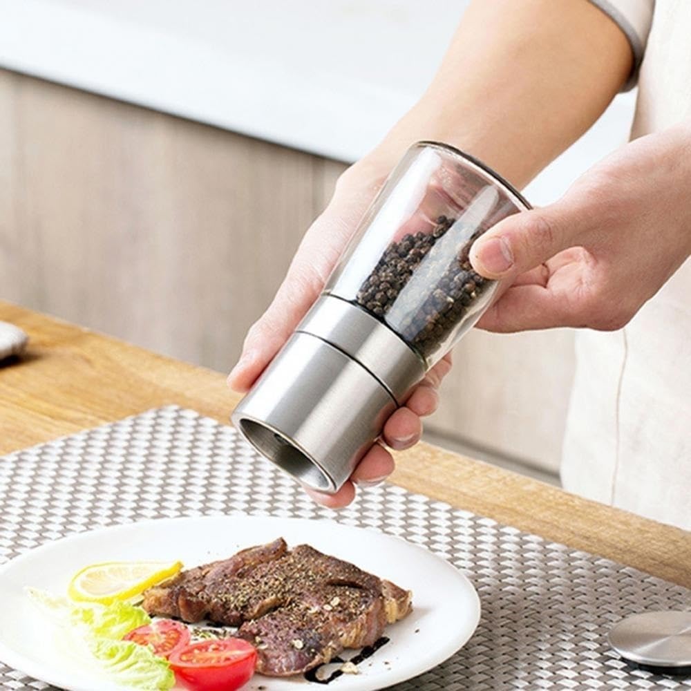 Pepper Grinder Salt Adjustable Coarseness Stainless Steel Kitchen Gadget