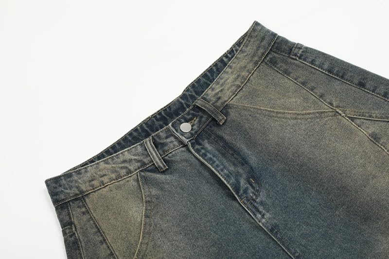 Men's Jeans American Retro Patchwork Loose Commute Casual Daily Pants4