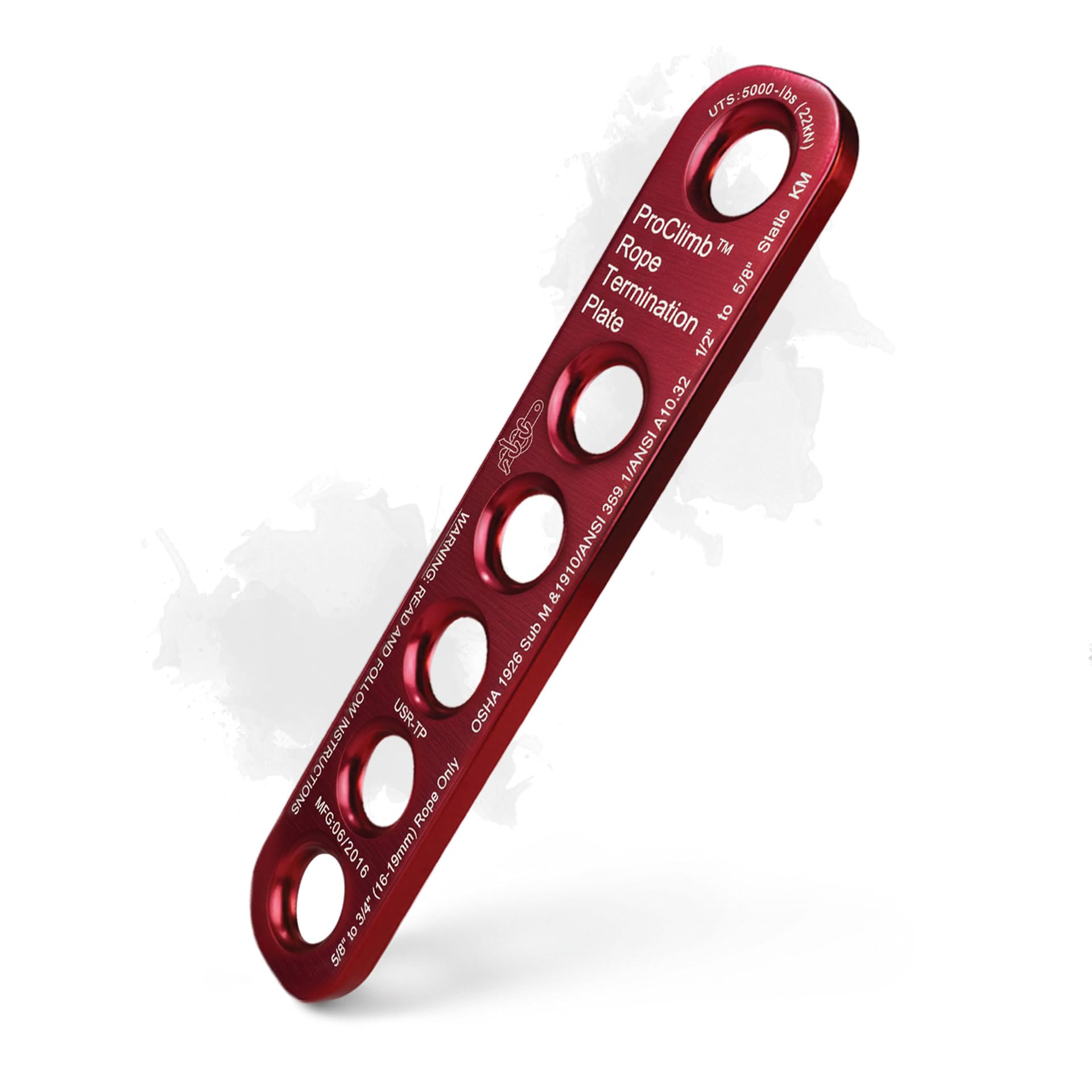 - ProClimb 22 kN Rope Termination Plate – Aluminum Rigging Plate for 5/8"–3/4" Kernmantle Rope – Anchor Plate for Vertical Lifeline and Fall Protection