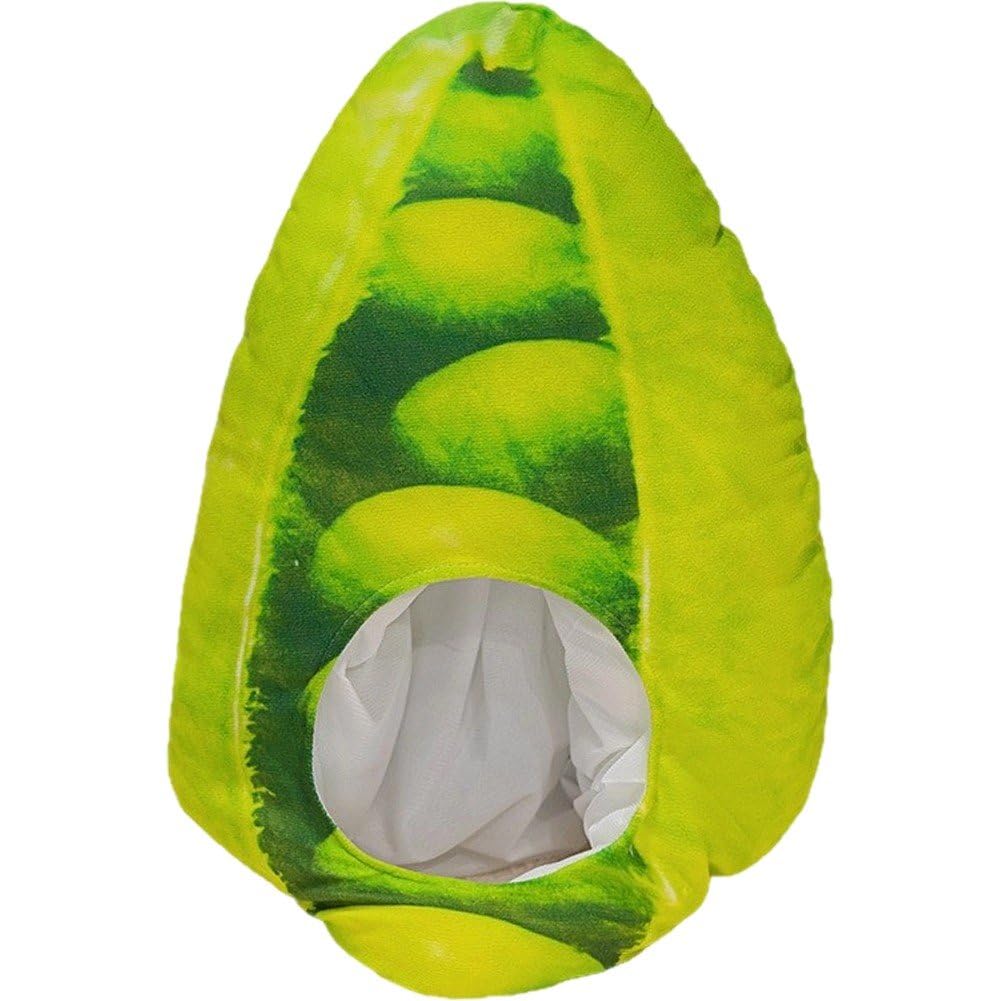 Uzztfa Plush Pea Hat Funny Vegetable Headgear Novelty Hat Photo Props Halloween Party Cosplay Accessories