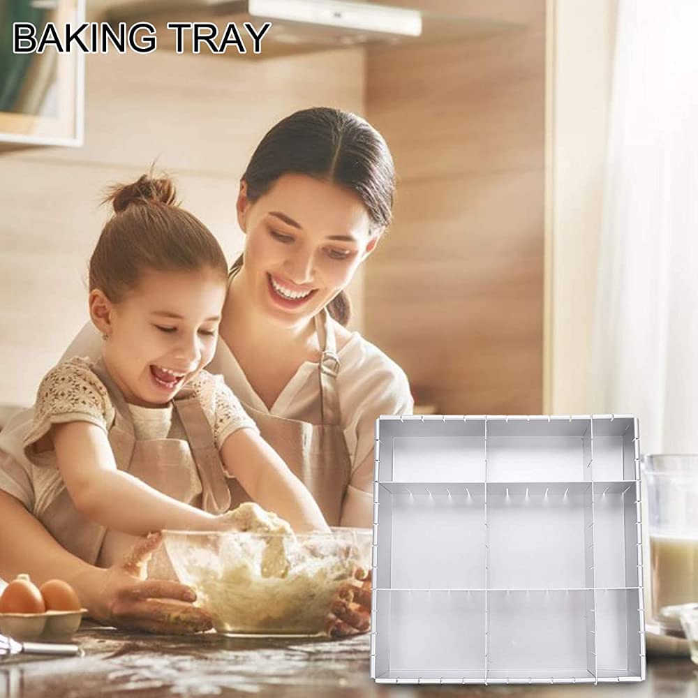 CLQ Rechteckiger Backrahmen, Rechteckige Kuchenformen Mit Teiler, Verstellbarer Rechteckiger Backrahmen Home Cooking Tools-10 Pouces