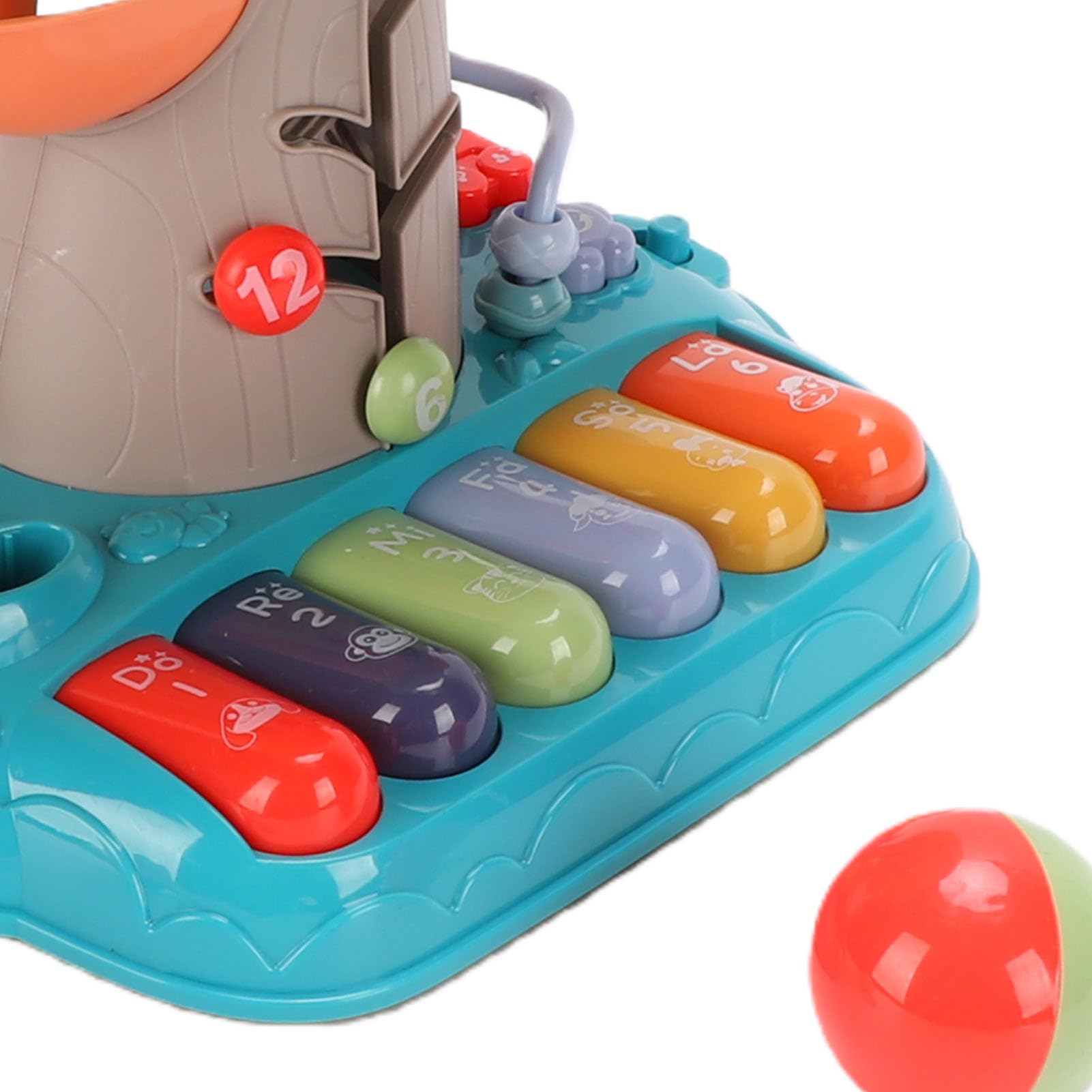 Bewinner Musikalisches Baumhaus für Kleinkinder, Pädagogisches Lernspielzeug mit Lichtgeräuschen, Handtrommel, Perlen, Zahnräder, Aktivitätsspielzeug für die Sensorische Entwicklung des Babys für und