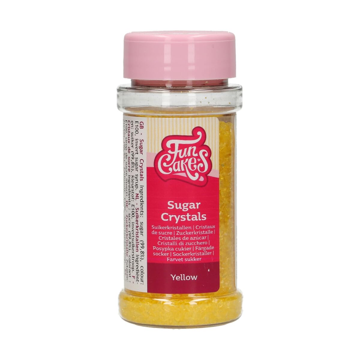 FunCakes Sugar Crystals Yellow: Cake Sprinkles, Great Taste, Perfect for Cake Decorating, Cupcake Sprinkles. 80 g.