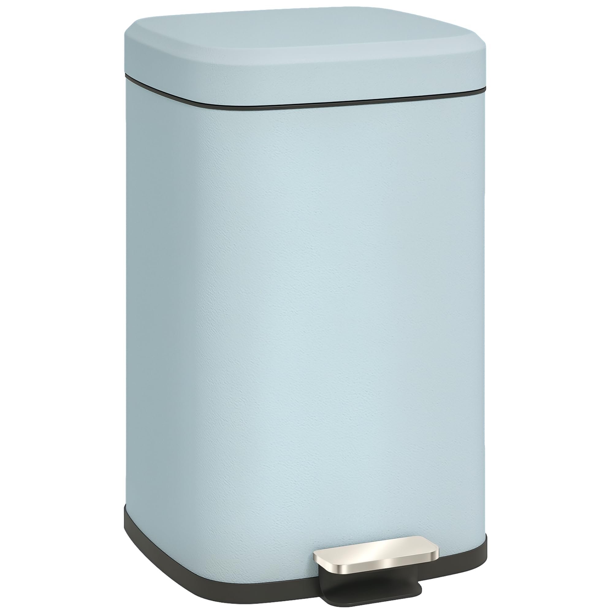 Homcom Light Green 20L Kitchen Pedal Bin, Metal Rubbish Bin With Soft-Close Lid,